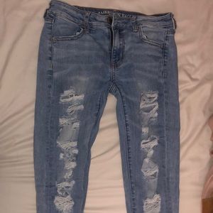 American Eagle distressed skinny jeans, stretchy, size medium